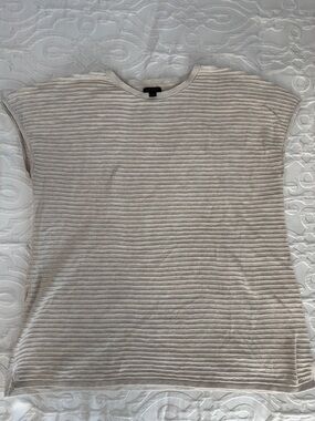 J. Jill Cream Open-Knit Short Sleeve Top